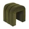 Worlds Away Horizontal Channeled Stool In Olive Green Velvet