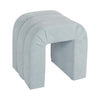 Worlds Away Horizontal Channeled Stool In Performance Light Blue Chenille