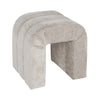 Worlds Away Horizontal Channeled Stool In Taupe Textured Chenille