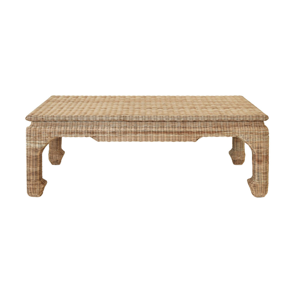 Worlds Away MING STYLE COFFEE TABLE IN WOVEN RATTAN