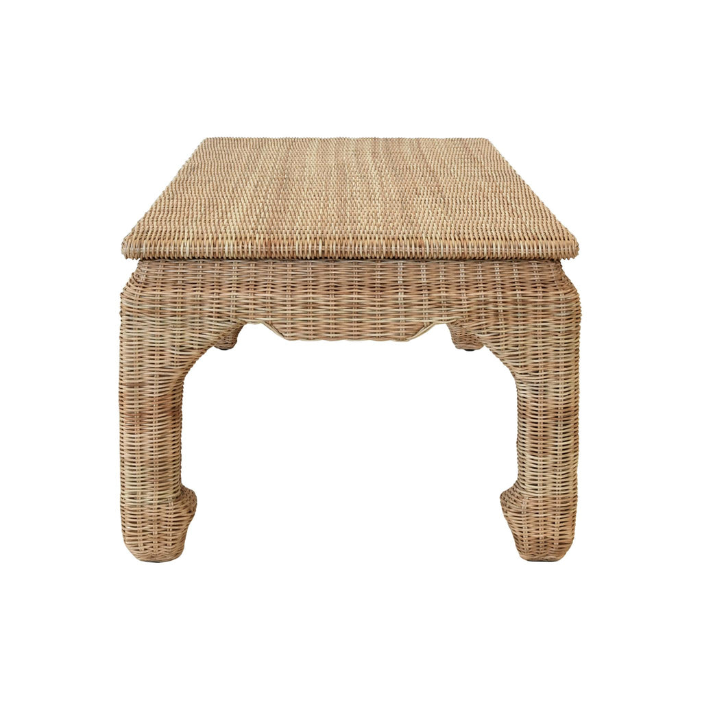 Worlds Away MING STYLE COFFEE TABLE IN WOVEN RATTAN