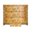 Worlds Away Demilune Chest With Three Drawers In Burl Wood_X000D_