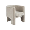 Worlds Away Three Leg Fully Upholstered Barrel Chair In Taupe Textured Chenille