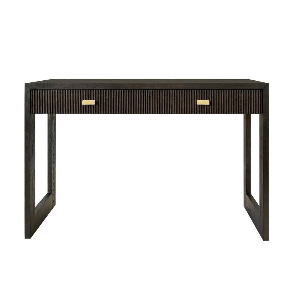 Worlds Away TWO DRAWER DESK WITH FLUTED DETAIL IN DARK ESPRESSO OAK