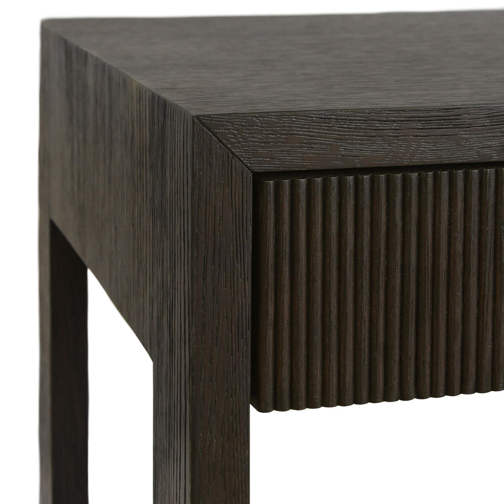 Worlds Away TWO DRAWER DESK WITH FLUTED DETAIL IN DARK ESPRESSO OAK