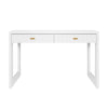 Worlds Away Two Drawer Desk With Fluted Detail In Matte White Lacquer