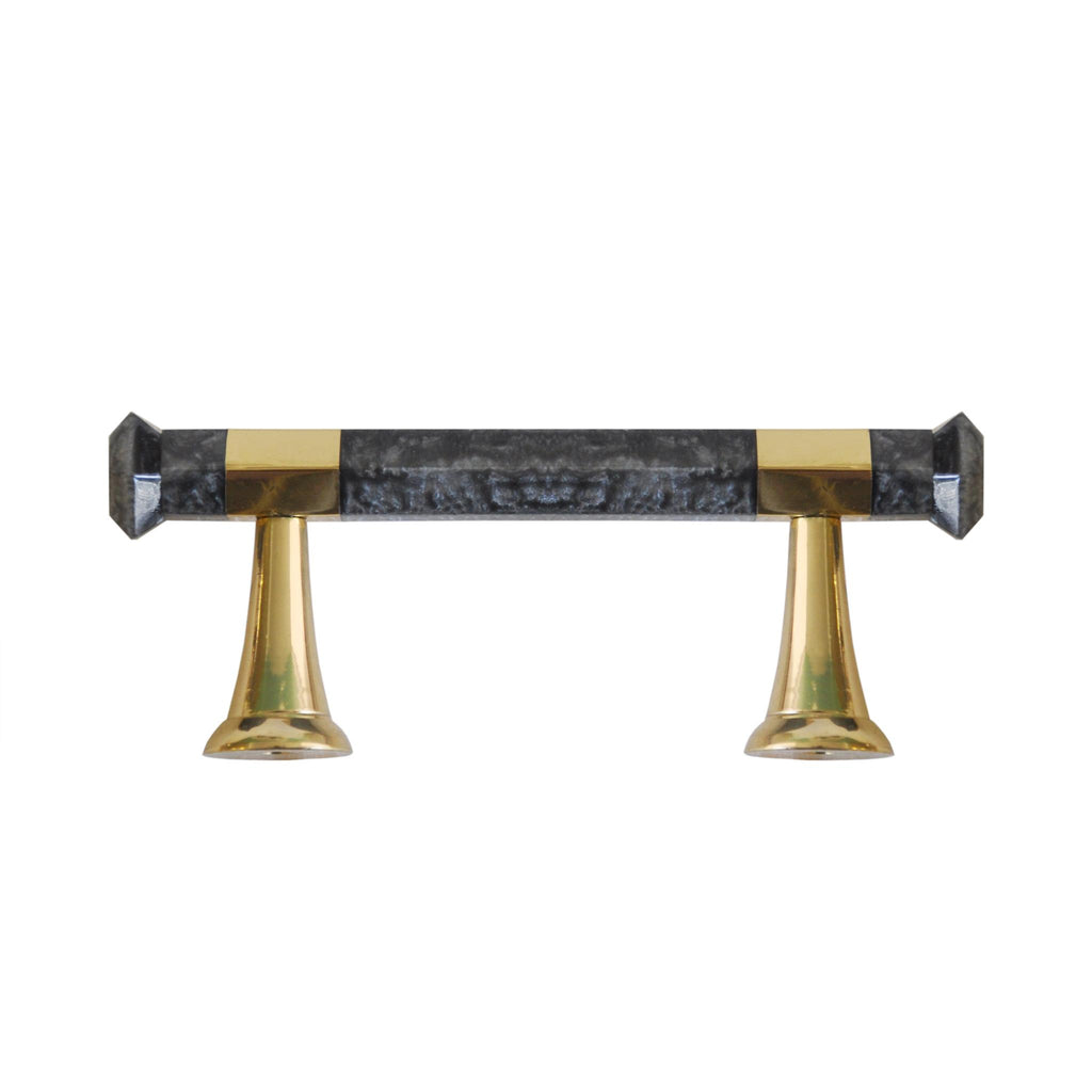 Worlds Away HANDLE WITH BRASS DETAILING IN PEARL CHARCOAL