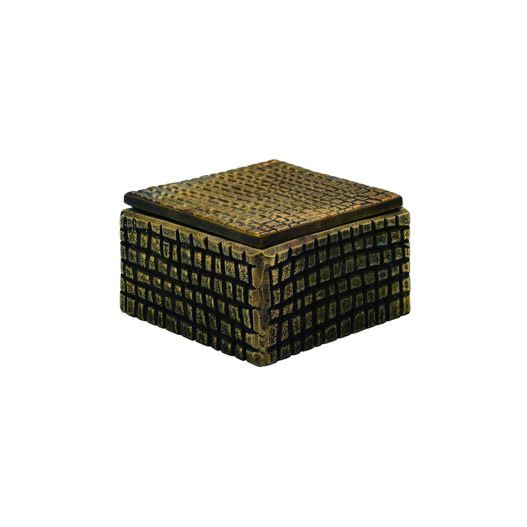 Worlds Away SMALL BRASS ALUMINUM BOX WITH REPTILE TEXTURE