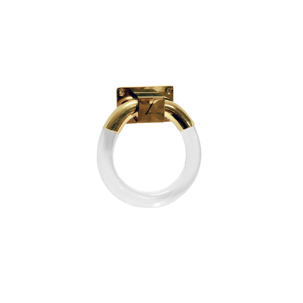 Worlds Away LARGE ACRYLIC RING HARDWARE IN BRASS_x000D_