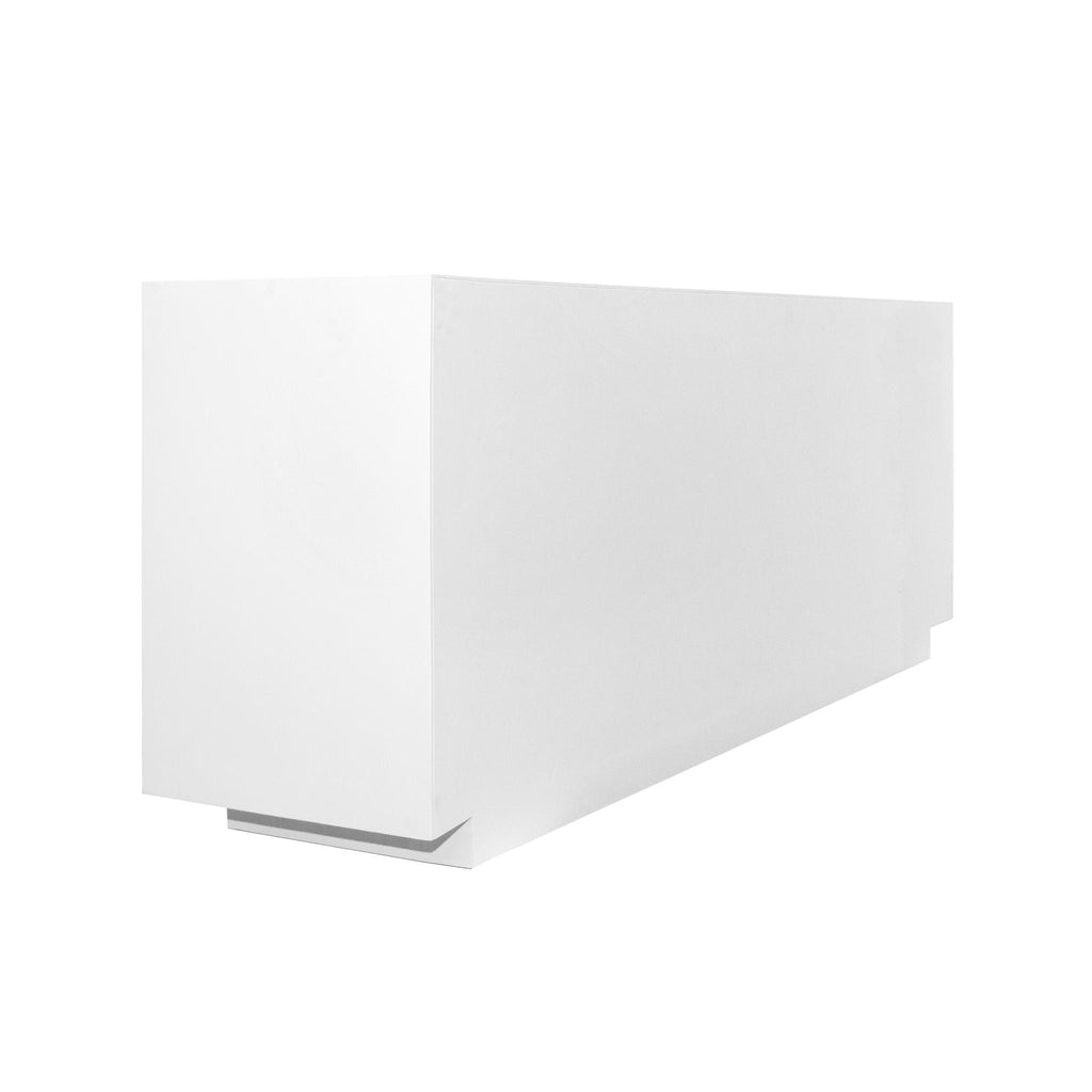 Worlds Away FOUR DOOR CABINET WITH RUSH FRONT DOOR IN WHITE LACQUER_x000D_