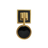 Worlds Away Brass Pull Knob With Inset Resin In Black