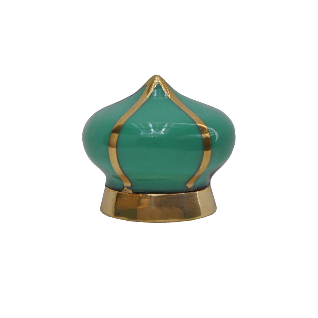 Worlds Away POINTED KNOB WITH BRASS DETAIL IN TEAL