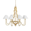 Worlds Away Eight Light Iron Arabesque Gold Leaf Chandelier