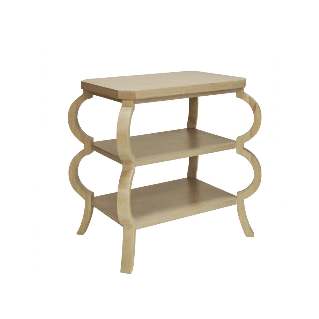 Worlds Away THREE TIER SIDE TABLE IN CERUSED OAK