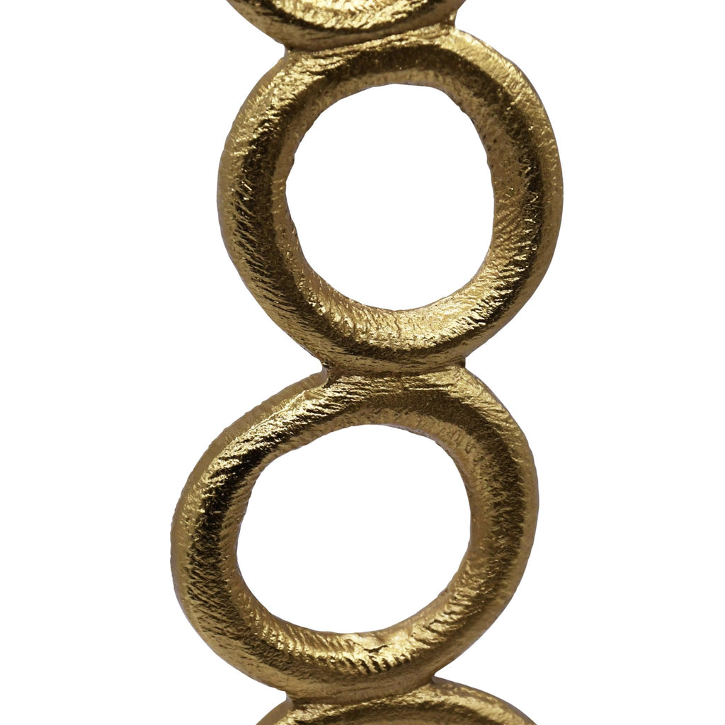 Worlds Away STACKED CIRCLE SHAPED TEXTURED BRASS SCULPTURE WITH WHITE MARBLE BASE