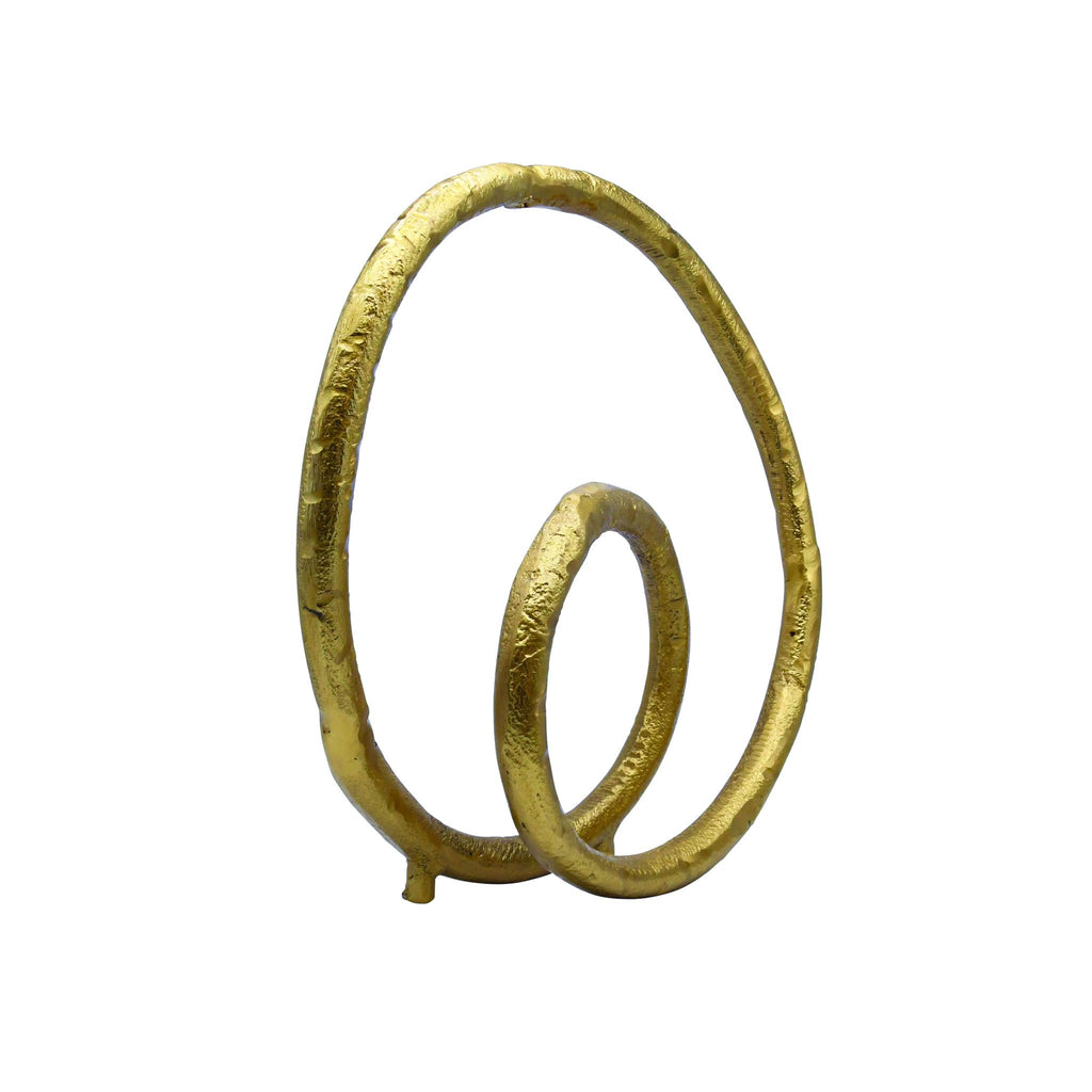 Worlds Away ROUNDED METAL LOOP SCULTPTURE IN TEXTURED BRASS