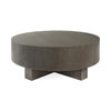 Worlds Away Thick Top Coffee Table With Cross Base In Smoke Grey Oak