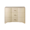 Worlds Away Three Drawer Chest In Natural Grasscloth