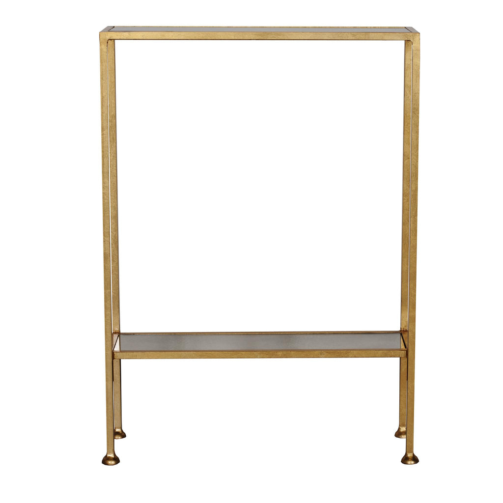 Worlds Away SM GOLD LF SHELF W MIR