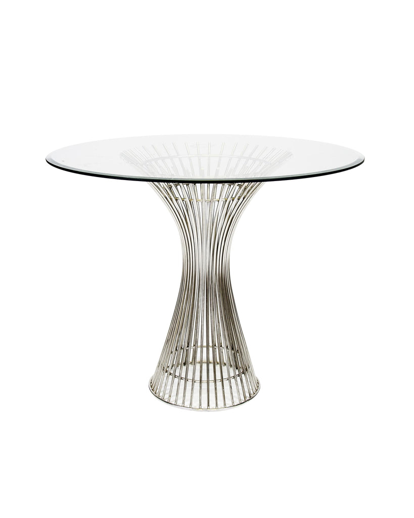 Worlds Away POLISHED STAINLESS SIDE TABLE 36" DIA TOP