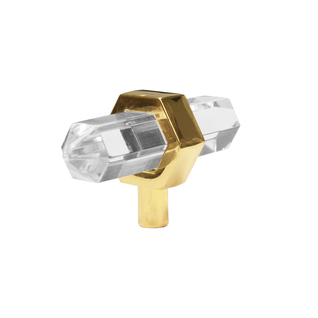 Worlds Away BRASS AND ACRYLIC PRISM HARDWARE