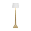 Worlds Away Tapered Floor Lamp With White Linen Shade In Gold Leaf