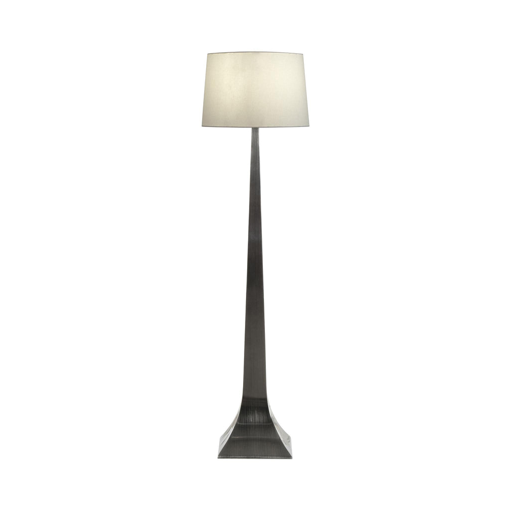 Worlds Away TAPERED FLOOR LAMP WITH WHITE LINEN SHADE IN GOLD LEAF