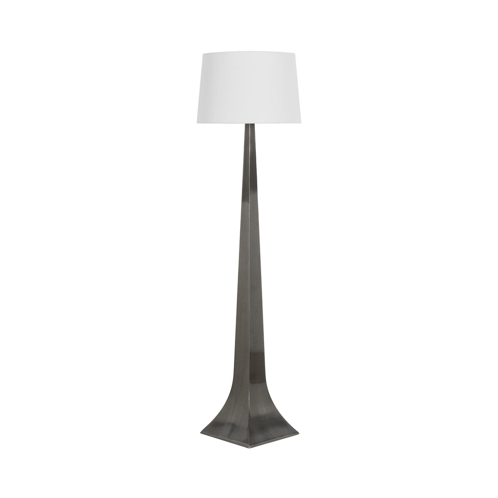 Worlds Away TAPERED FLOOR LAMP WITH WHITE LINEN SHADE IN GOLD LEAF