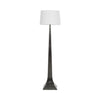 Worlds Away Tapered Floor Lamp With White Linen Shade In Gun Metal