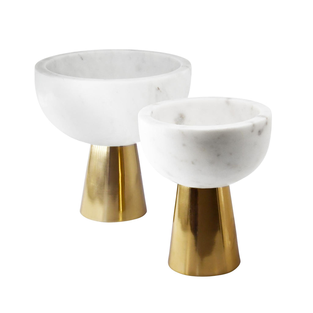 Worlds Away SMALL WHITE MARBLE BOWL WITH BRASS BASE_x000D__x000D__x000D__x000D__x000D__x000D__x000D__x000D_