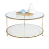 Worlds Away Gold Lf Two Tier Round Coffee Table