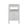 Worlds Away Two Drawer Side Table In Coated White Linen