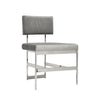 Worlds Away Modern Dining Chair With Grey Velvet Cushion In Nickel