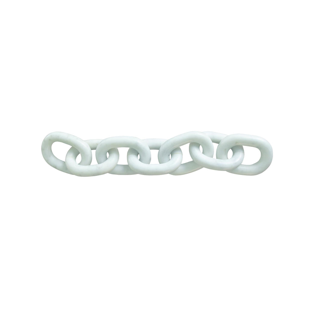 Worlds Away WHITE MARBLE CHAIN LINK OBJECT