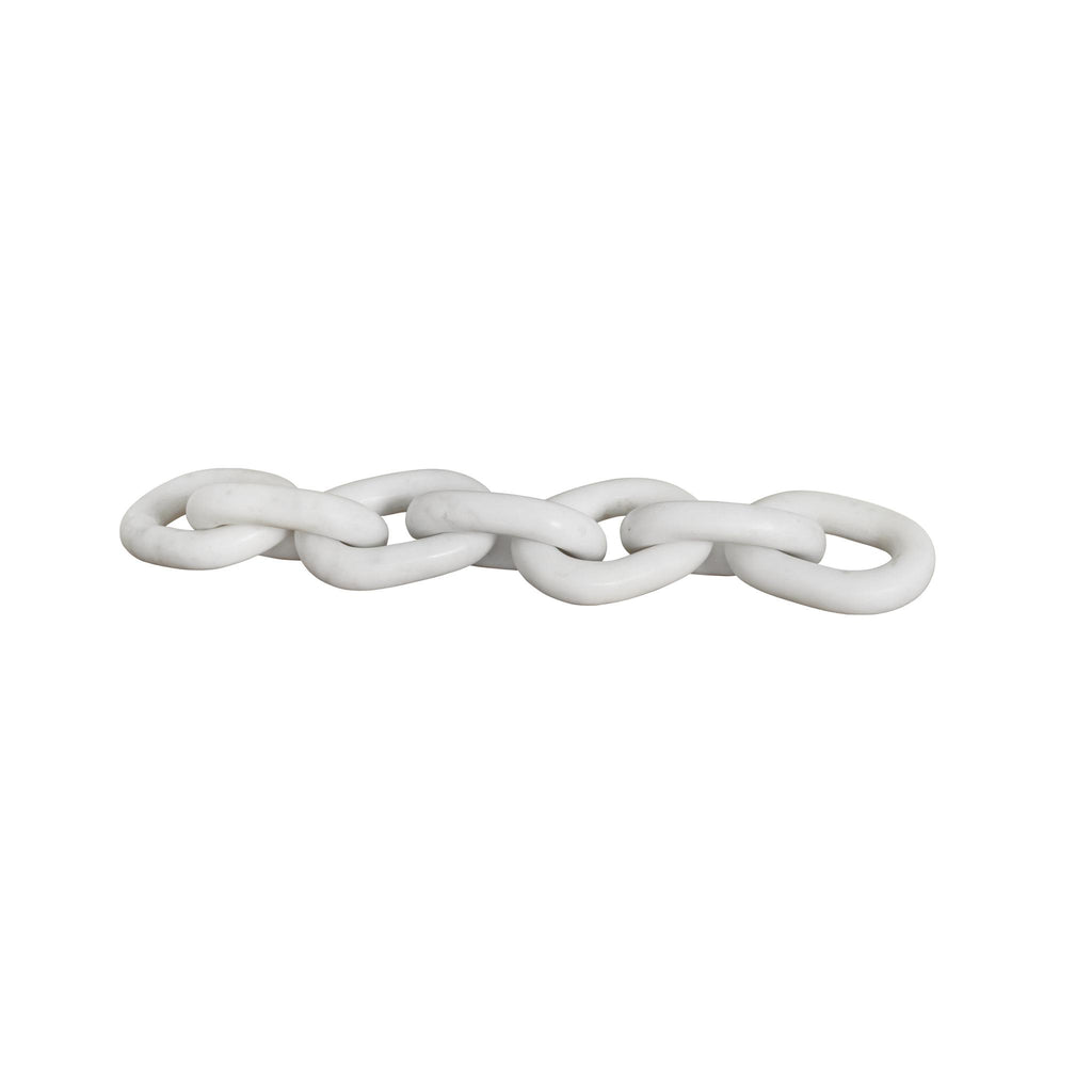 Worlds Away WHITE MARBLE CHAIN LINK OBJECT