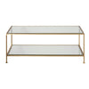 Worlds Away Gold Leaf Rectangular Coffee Table W Beveled Glass