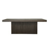 Worlds Away Slatted Pedestal Base Coffee Table In Dark Espresso Oak