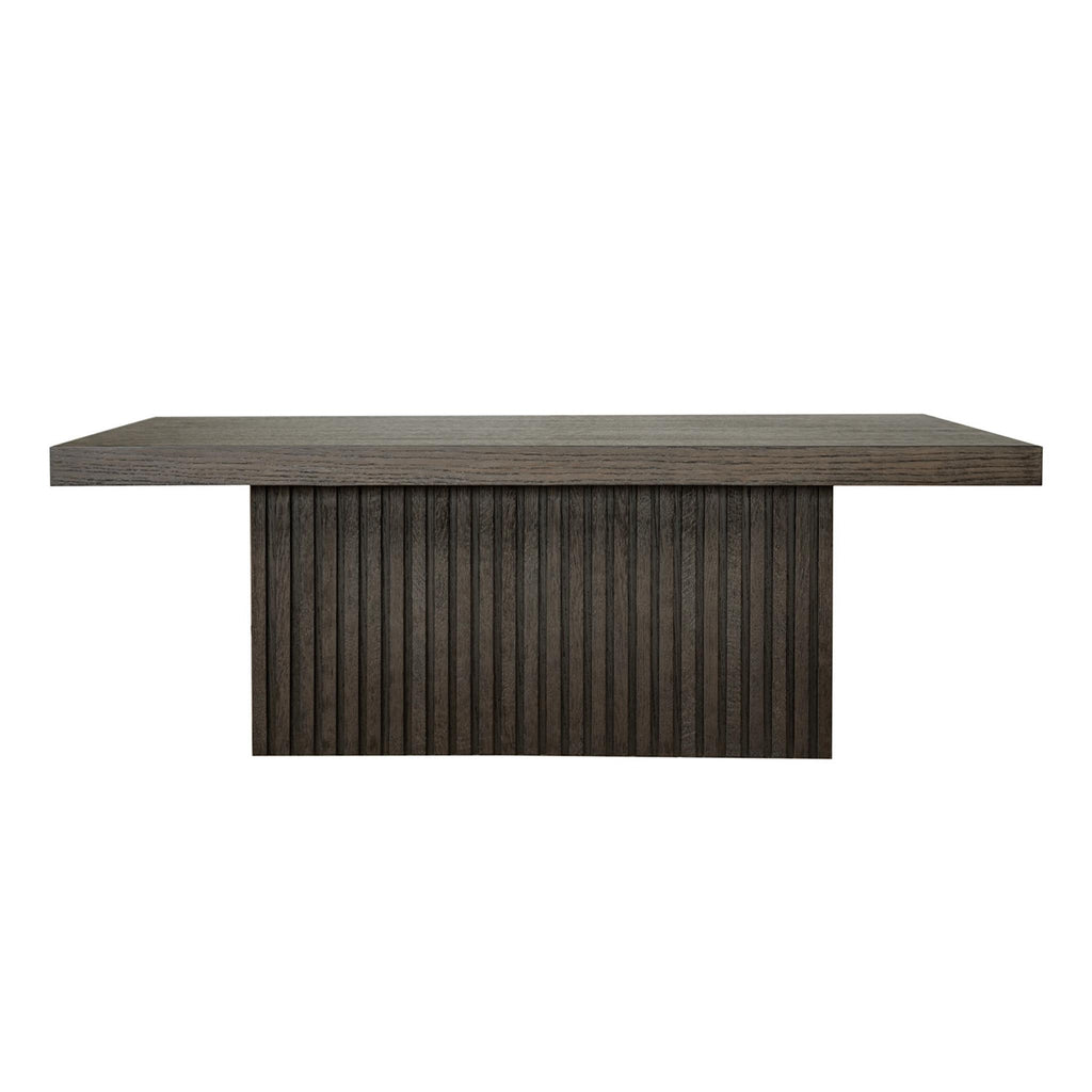 Worlds Away SLATTED PEDESTAL BASE COFFEE TABLE IN DARK ESPRESSO OAK