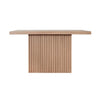 Worlds Away Slatted Pedestal Base Console Table In Natural Oak