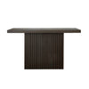 Worlds Away Slatted Pedestal Base Console Table In Dark Espresso Oak