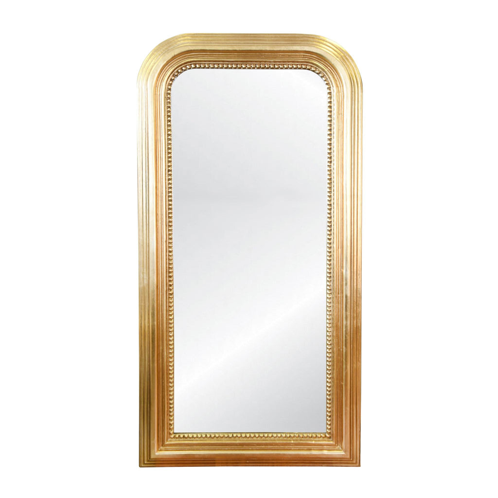 Worlds Away HAND CARVED GOLD LEAF CURVED TOP RECT MIRROR