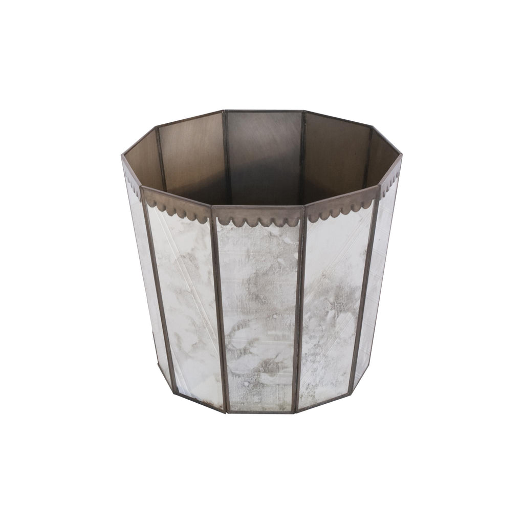 Worlds Away ANT MIR HEX WASTEBASKET