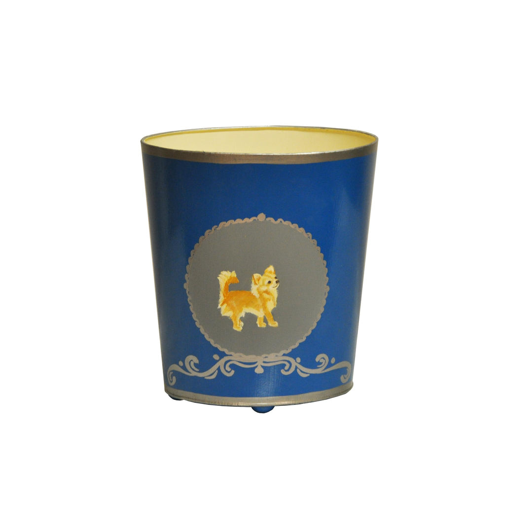 Worlds Away CHIHUAHUA WASTEBASKET