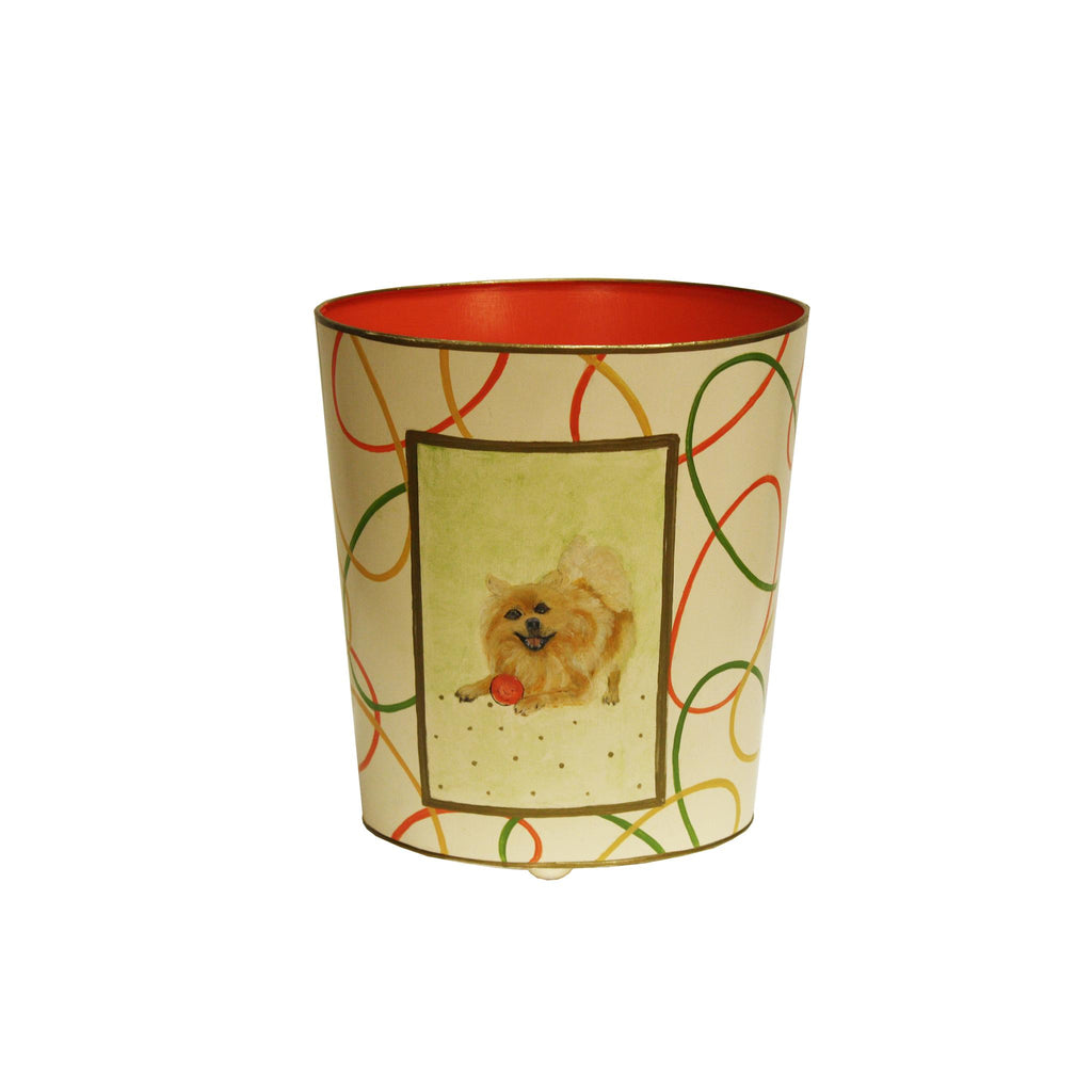 Worlds Away POMERANIAN WASTEBASKET