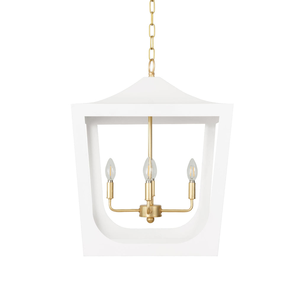 Worlds Away MODERN PAGODA LANTERN WITH FOUR LIGHT GOLD LEAF CLUSTER, BODY IN GOLD LEAF_x000D_