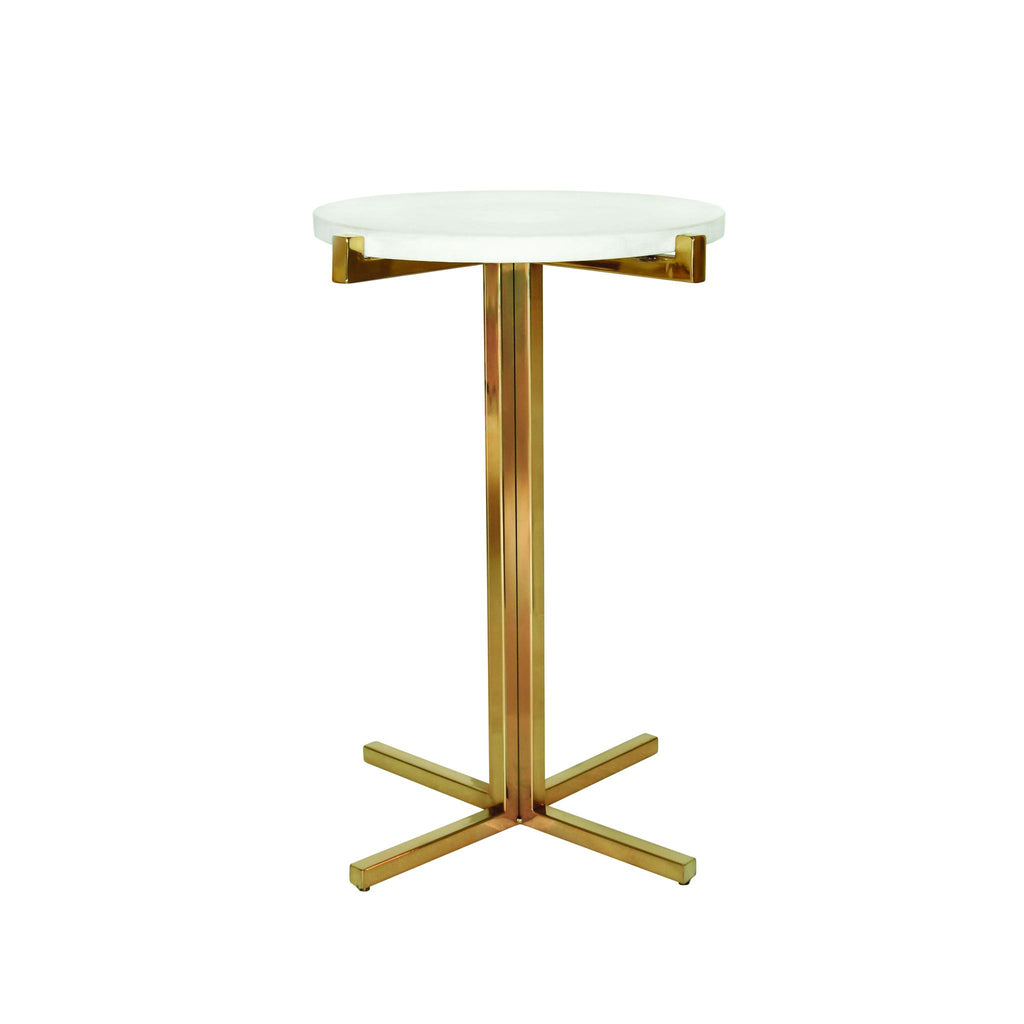 Worlds Away ROUND SIDE TABLE WITH BRASS X BASE AND WHITE MARBLE TOP_x000D__x000D__x000D__x000D__x000D__x000D__x000D__x000D_