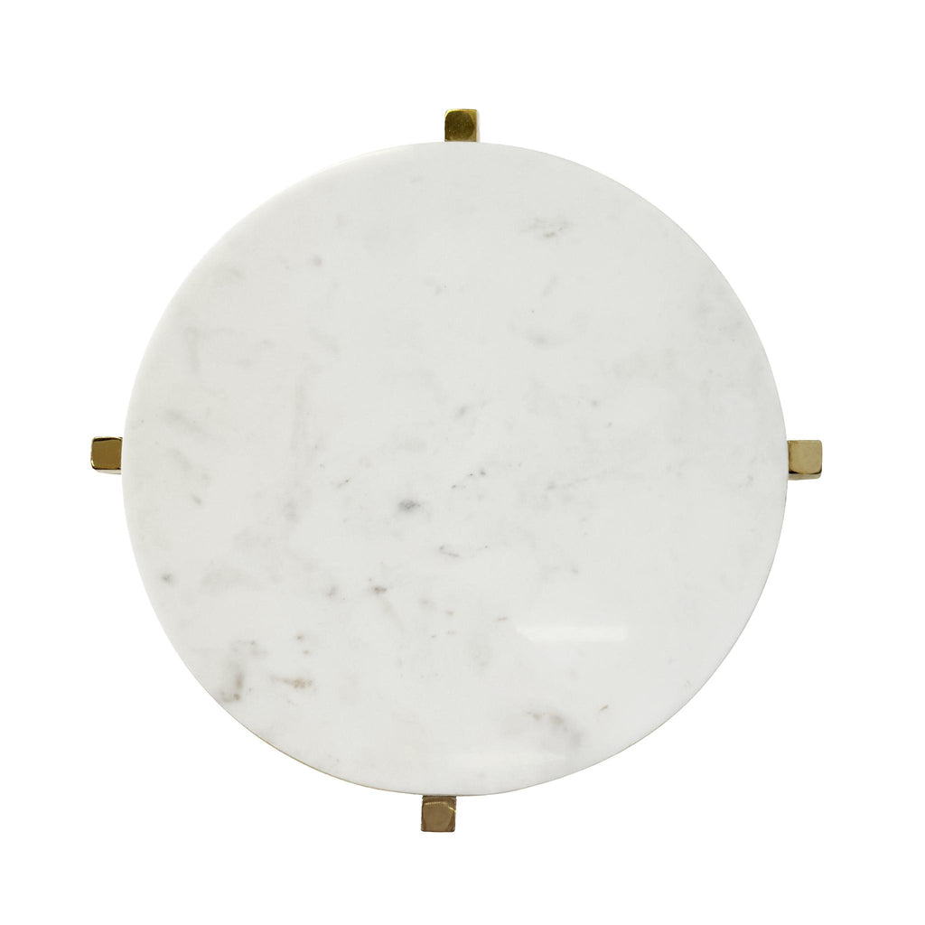 Worlds Away ROUND SIDE TABLE WITH BRASS X BASE AND WHITE MARBLE TOP_x000D__x000D__x000D__x000D__x000D__x000D__x000D__x000D_