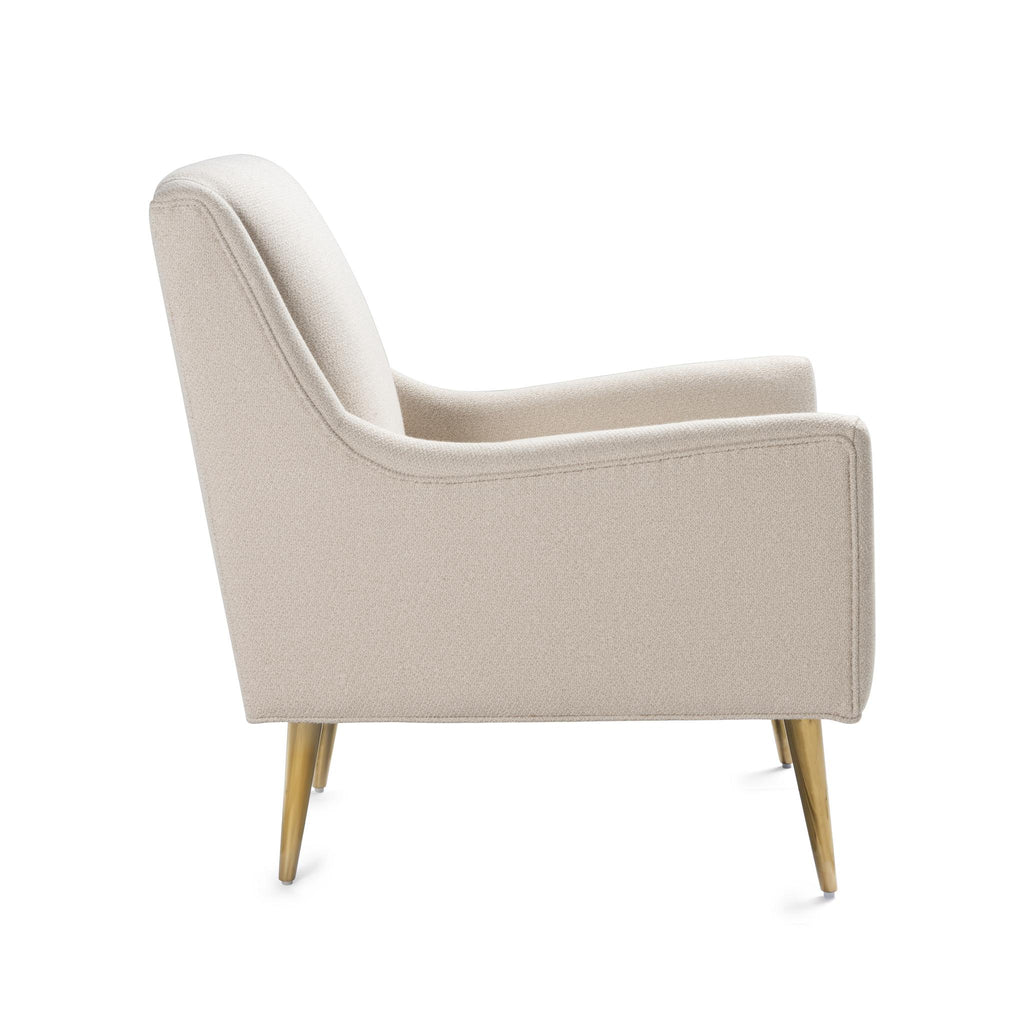 Worlds Away LOUNGE CHAIR WITH BRASS LEGS IN P08