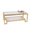 Worlds Away Gold Lf 2 Tier Coffee Table W Bvld Glass