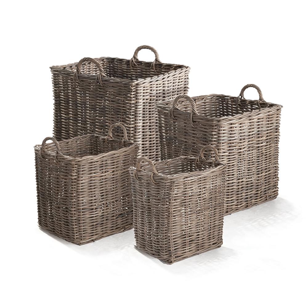 Napa Gray Normandy Square Apple Baskets, Set Of 4